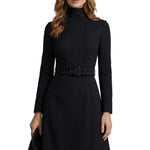 Nivara – Asymmetric belted waist – A-line midi dress