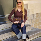 STRUCTURED WOVEN BAG WITH GLOSS FINISH