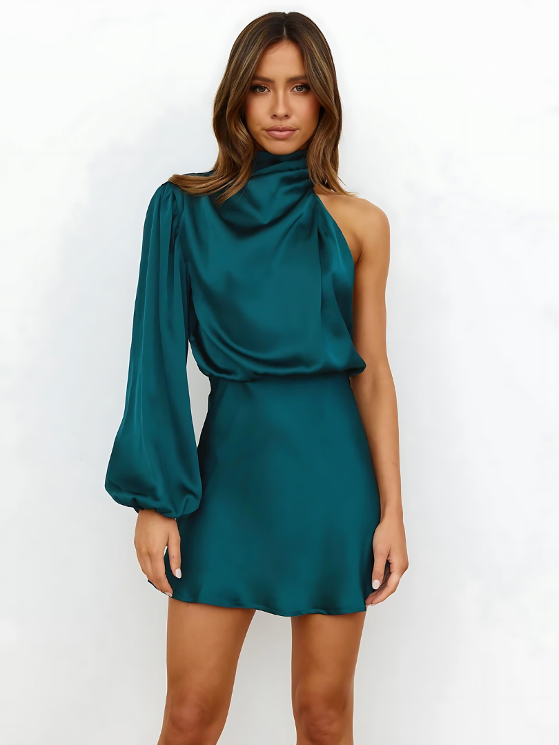 SATIN DRESS WITH ELEGANT STRAPS
