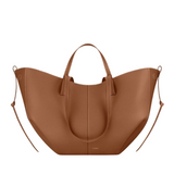 STRUCTURED TOTE BAG WITH RUCHED DETAILS
