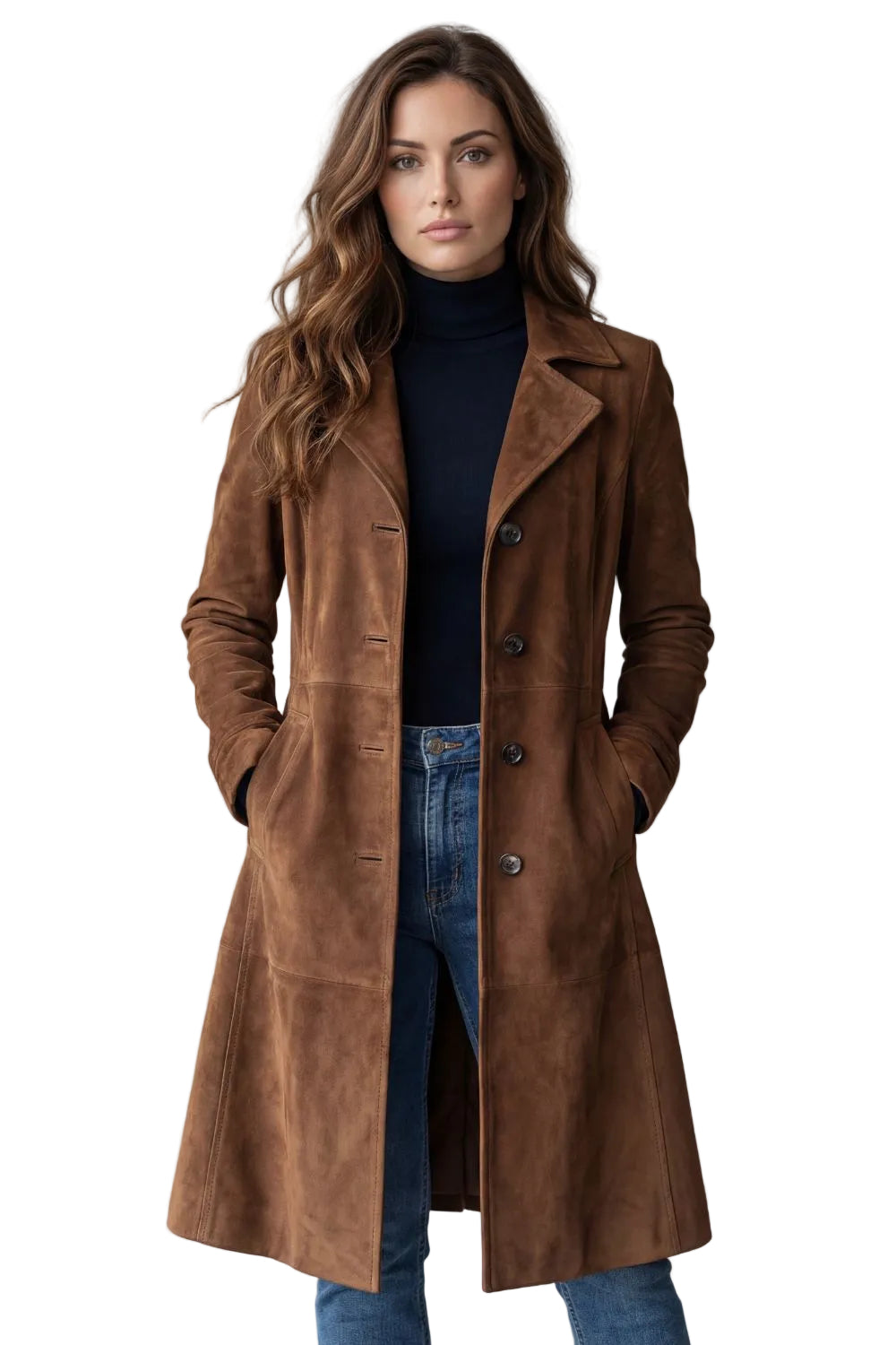 Delvienne – Vintage suede finish – Longline coat