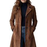Delvienne – Vintage suede finish – Longline coat
