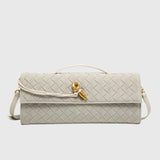 LUXURY WOVEN SUEDE CLUTCH
