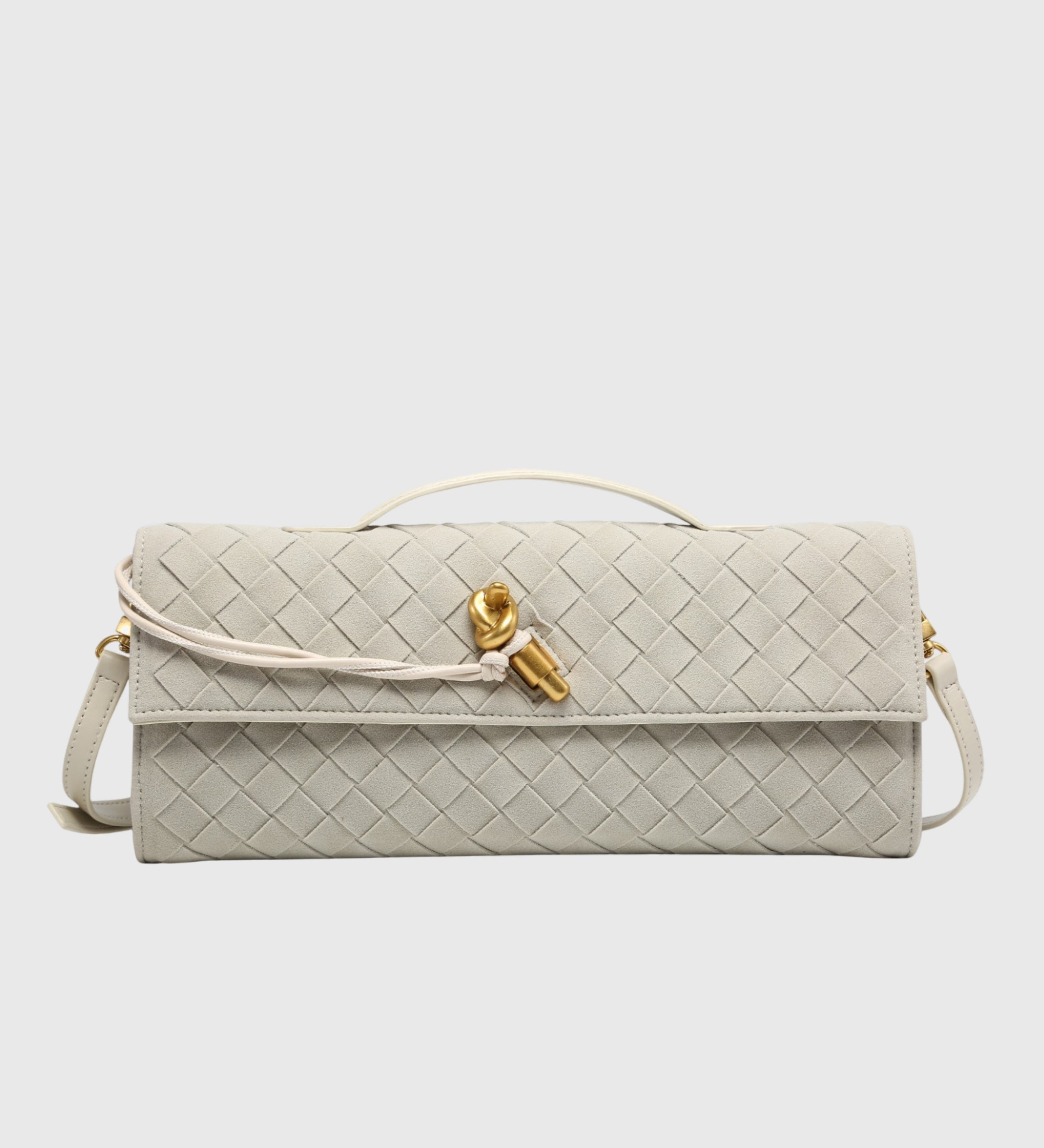 LUXURY WOVEN SUEDE CLUTCH