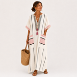 ECRU STRIPED CAFTAN
