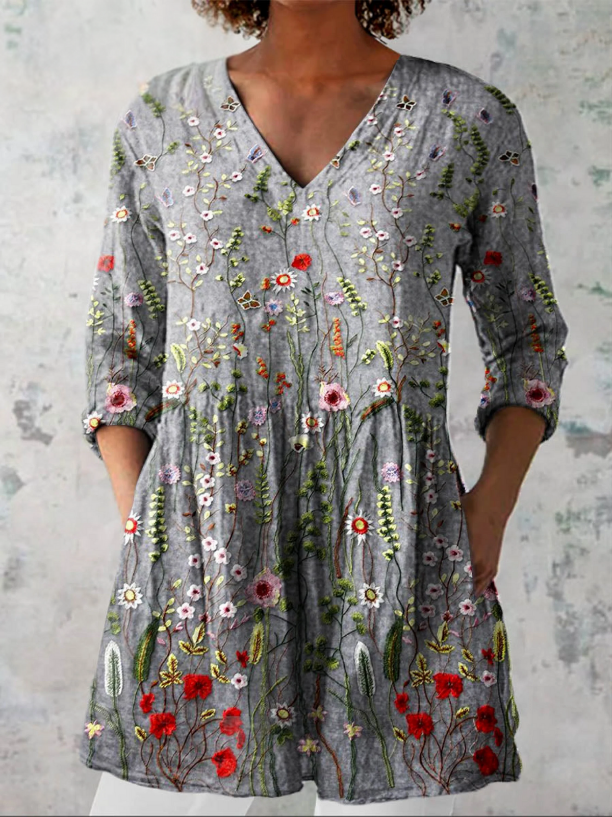 PATTERNED LONG BLOUSE 6