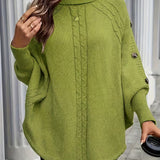 LOLANNA HIGH-NECK TWISTED FRONT SWEATER