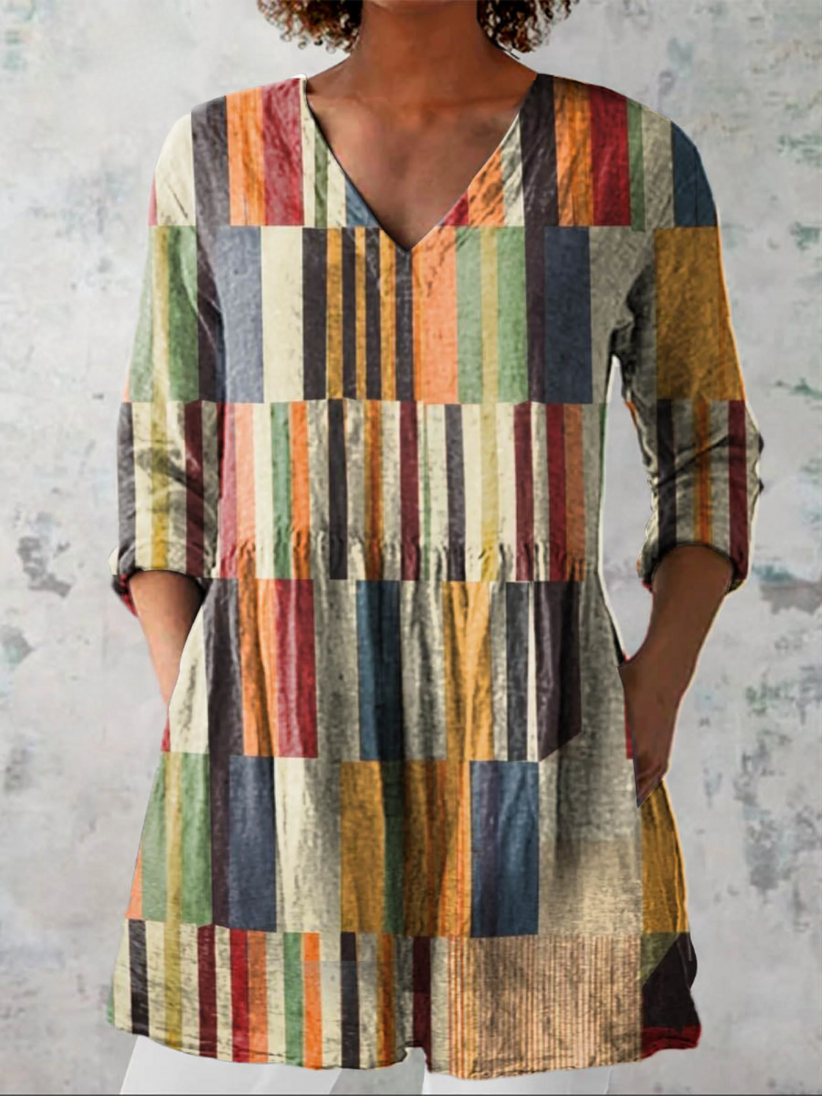 PATTERNED LONG BLOUSE 4