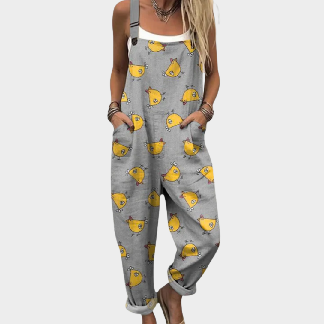 GREEN PRINTED COMFORT JUMPSUIT