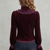 Vignoletta – Ruffled velvet lace – Victorian blouse