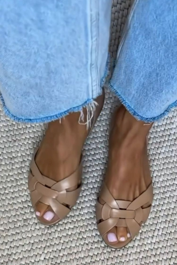 NATURAL BRAIDED SANDALS