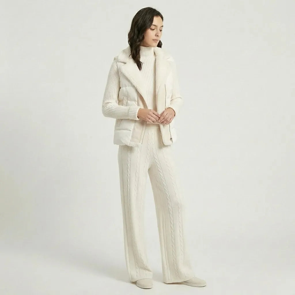 Conjunto de Malha com Colete Acolchoado para Conforto Envolvente