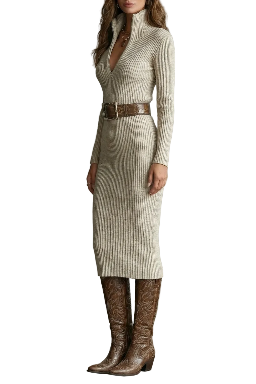 Valenoré – Sculpted elegance – Knit midi dress