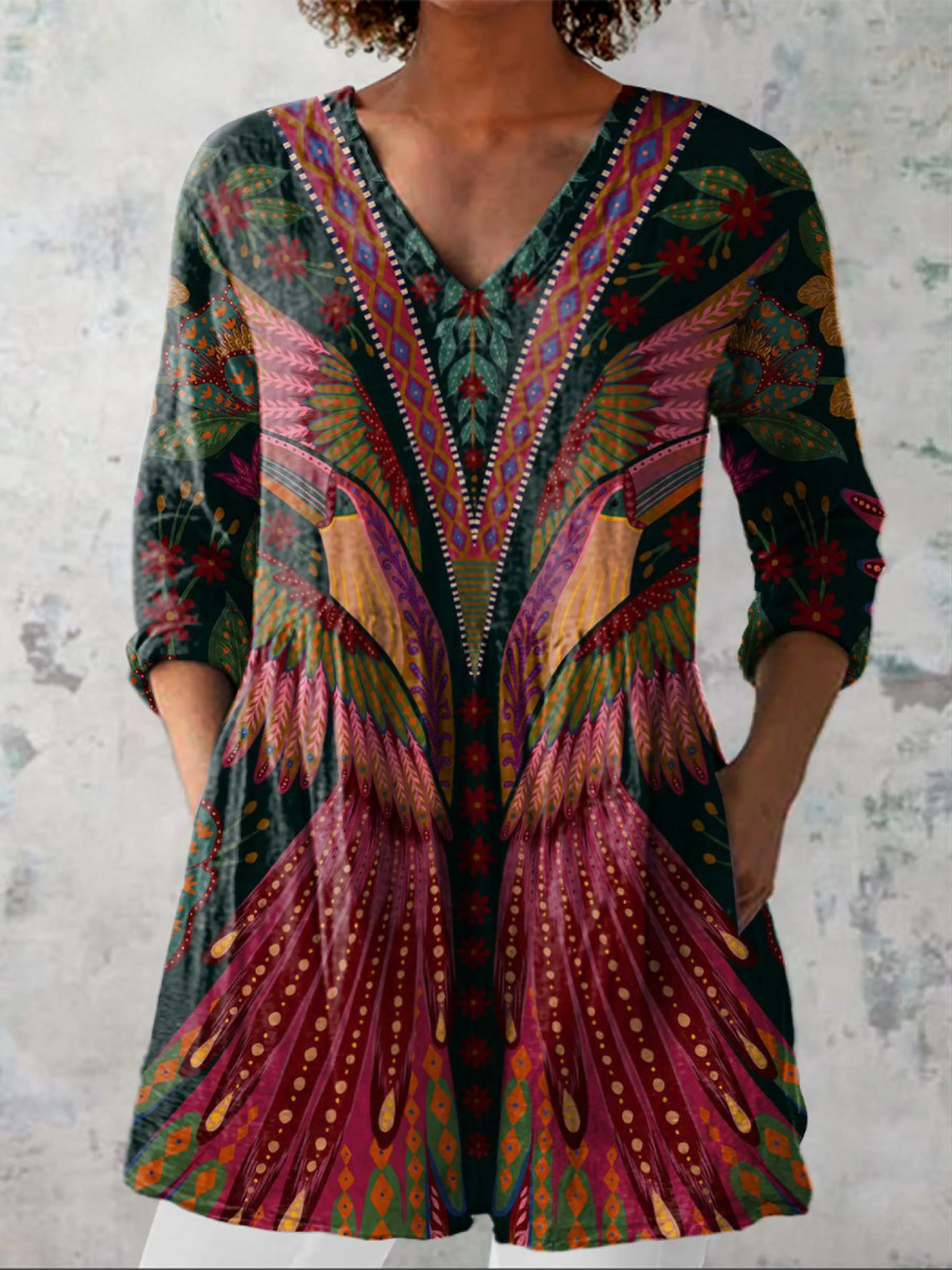 PATTERNED LONG BLOUSE 13