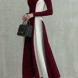 Mariveille – Sculpted contrast flow – Turtleneck dress