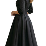 Élodianne – Draped collar elegance – Midi dress