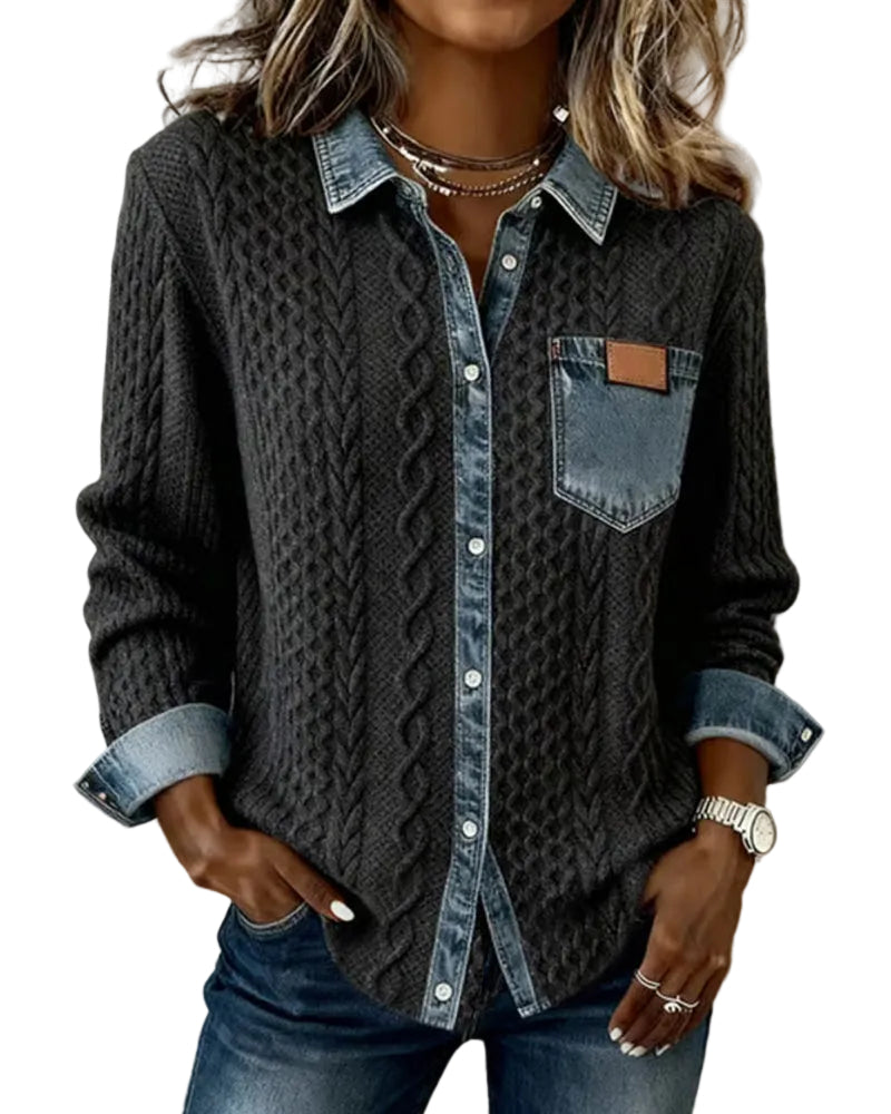 Juliane | Knitted Denim Sweater