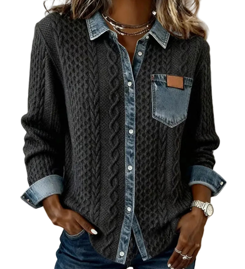 Juliane | Knitted Denim Sweater