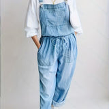RELAXED BUTTON FRONT DENIM OVERALLS 3