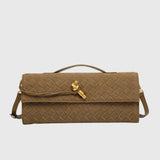 LUXURY WOVEN SUEDE CLUTCH