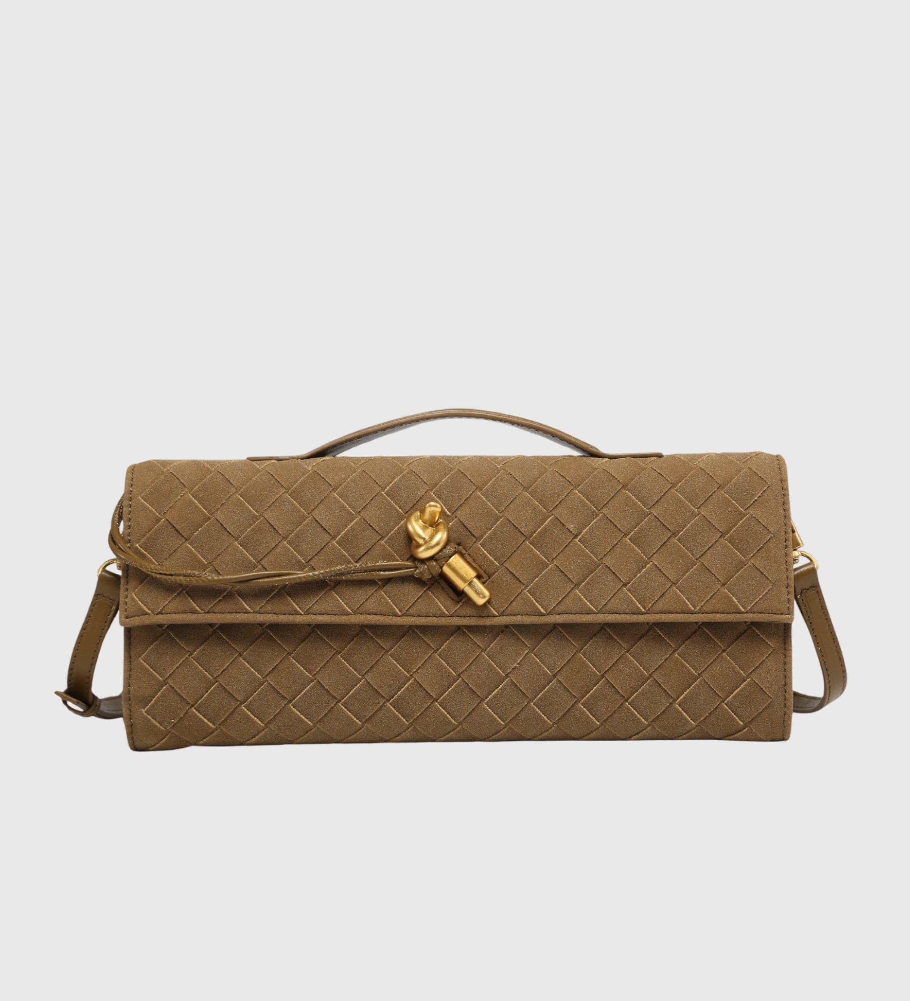 LUXURY WOVEN SUEDE CLUTCH