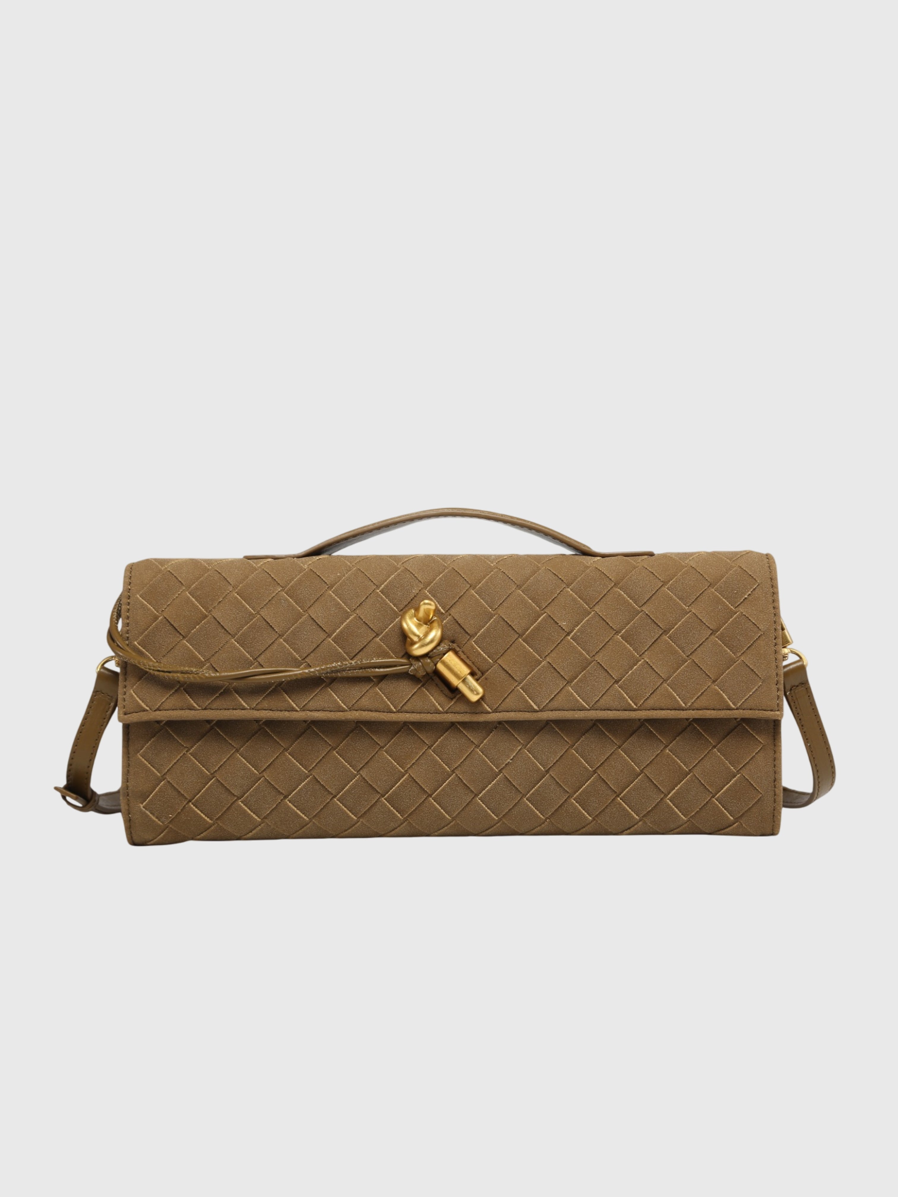LUXURY WOVEN SUEDE CLUTCH