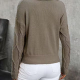 CABLE KNIT SWEATER WITH COLLAR