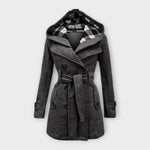 Evelyn | Elegant Coat with Hood and Belt