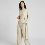 Conjunto de Malha com Cardigan Comprido para Conforto Elegante