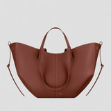 STRUCTURED TOTE BAG WITH RUCHED DETAILS
