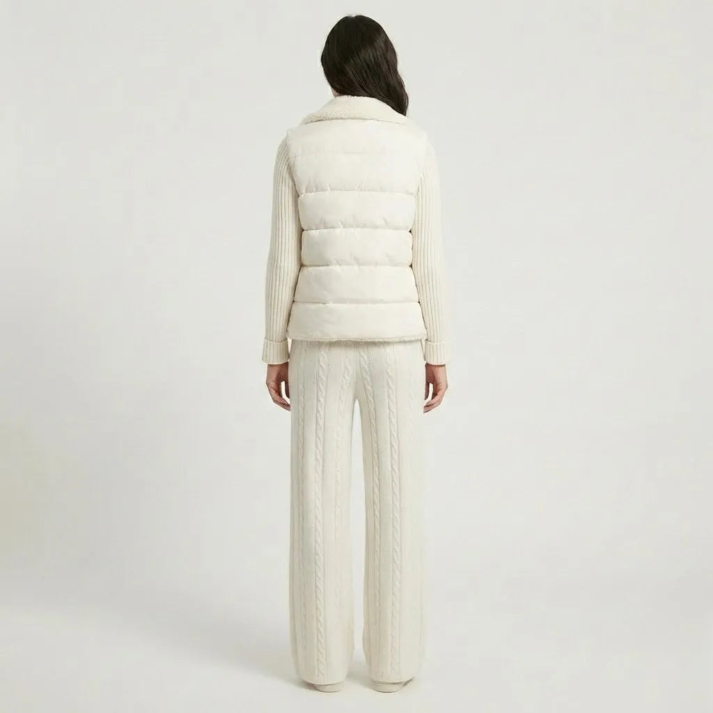 Conjunto de Malha com Colete Acolchoado para Conforto Envolvente