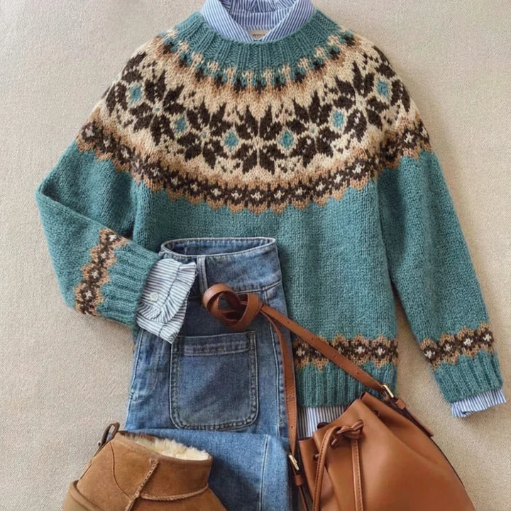 Vintage Nordic Knit Jumper – Soft Texture