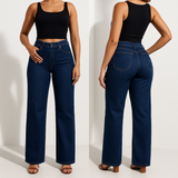 ELASTIC MID-WAIST DENIM PANTS