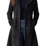 Delvienne – Vintage suede finish – Longline coat
