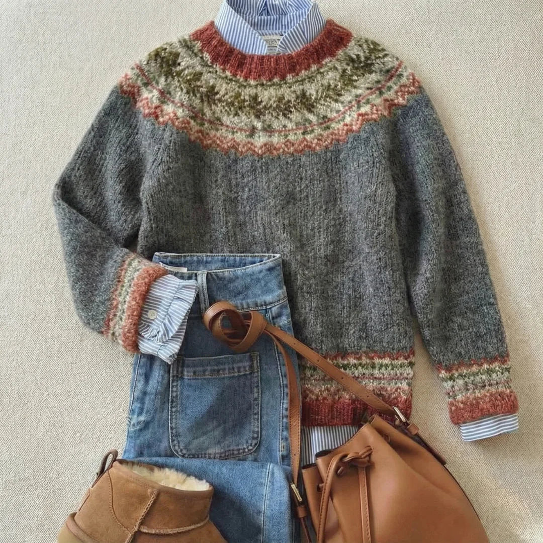 Vintage Nordic Knit Jumper – Relaxed Fit