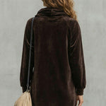 Moréna – Velvet drape comfort – Cowl neck mini dress