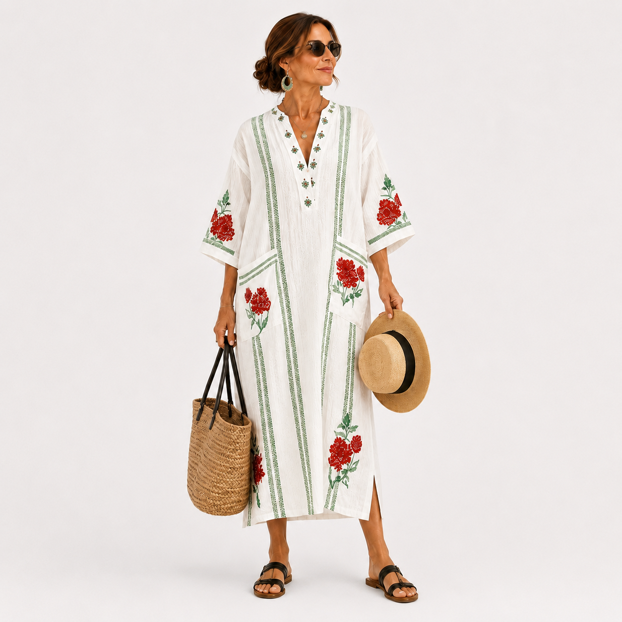 WHITE ROSE CAFTAN
