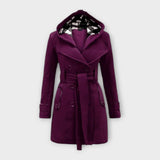 Evelyn | Elegant Coat with Hood and Belt