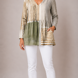 MULTICOLOUR LONG BLOUSE WITH V-NECK 6