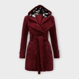Evelyn | Elegant Coat with Hood and Belt