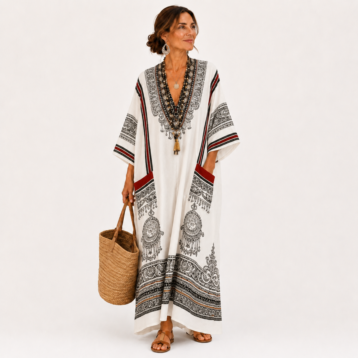 WHITE ETHNIC CAFTAN 1