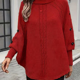 LOLANNA HIGH-NECK TWISTED FRONT SWEATER