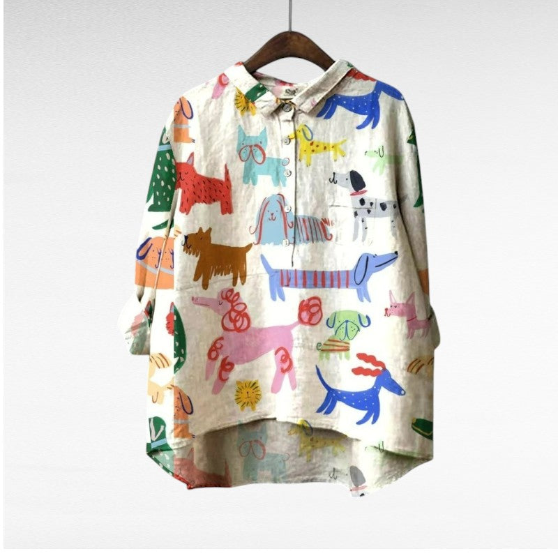 DOG PRINT BLOUSE 2