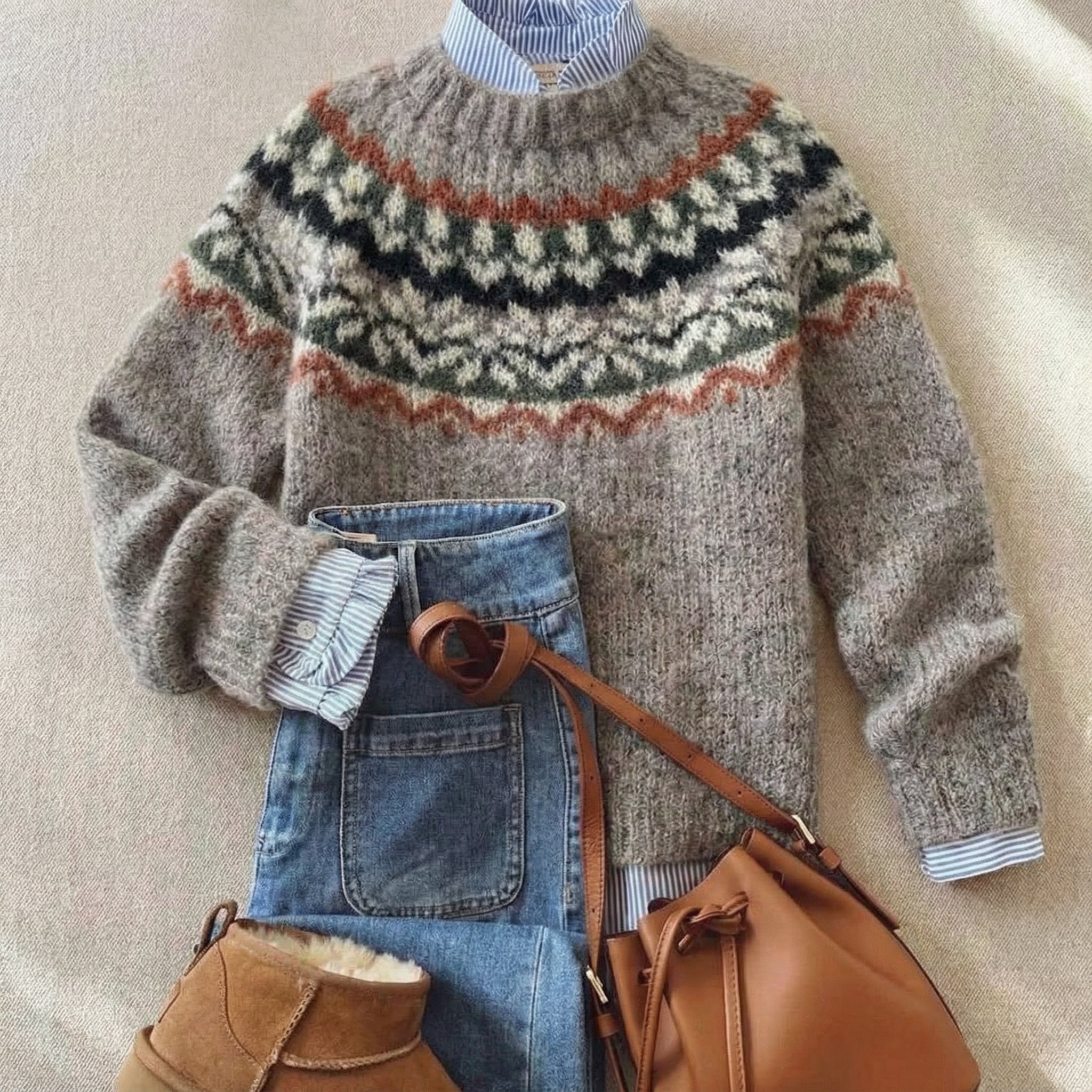 Vintage Nordic Knit Jumper – Classic Pattern