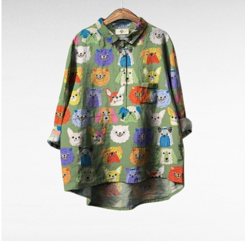 DOG PRINT BLOUSE 1