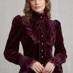 Vignoletta – Ruffled velvet lace – Victorian blouse