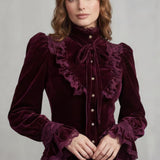 Vignoletta – Ruffled velvet lace – Victorian blouse