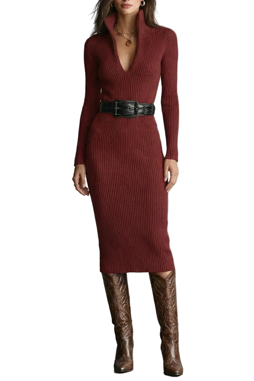 Valenoré – Sculpted elegance – Knit midi dress