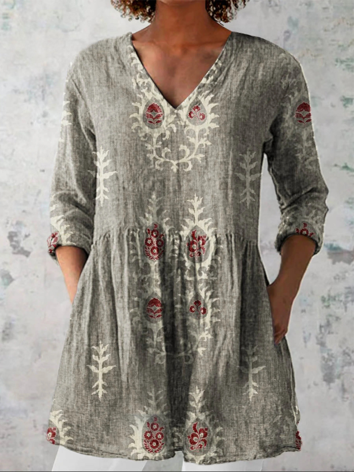 PATTERNED LONG BLOUSE 2