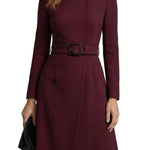 Nivara – Asymmetric belted waist – A-line midi dress